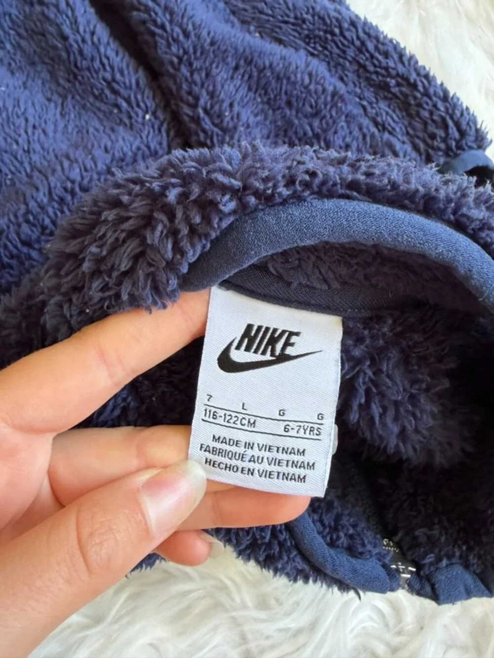 Nike Navy Blue Fleece Vest Kids 7Y